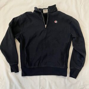 Men’s large Champion, black, quarter zip sweatshirt